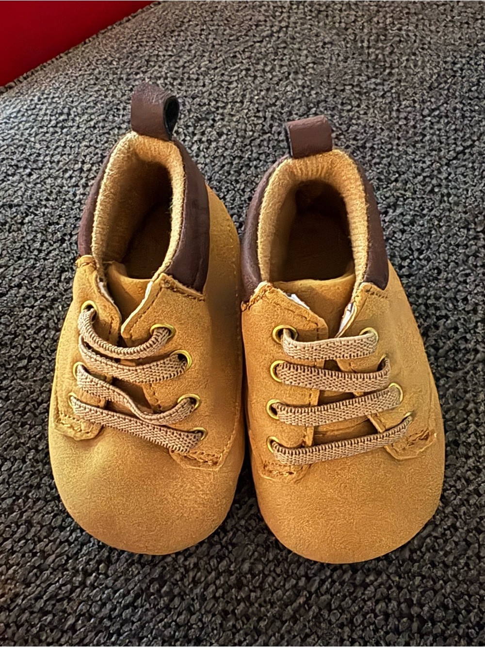 Baby “work boots” mustard shoes